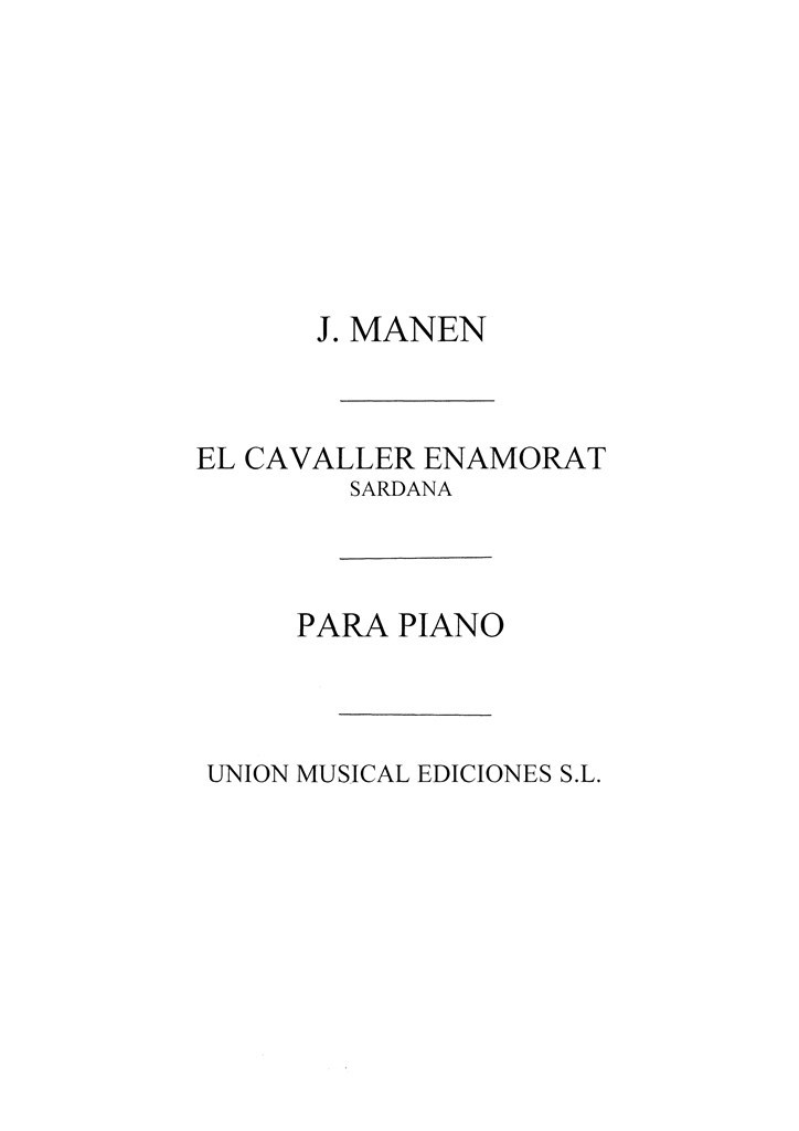 El Cavaller Enamorat Sardana For Piano